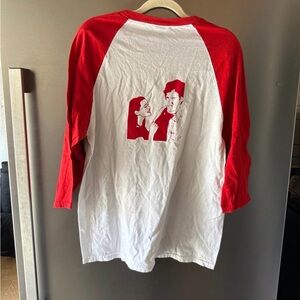 Women’s Retro Raglan Quarter Sleeve Shirt sz Medium